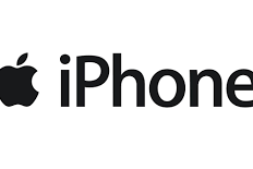 Apple logo met daarnaast het woord iPhone